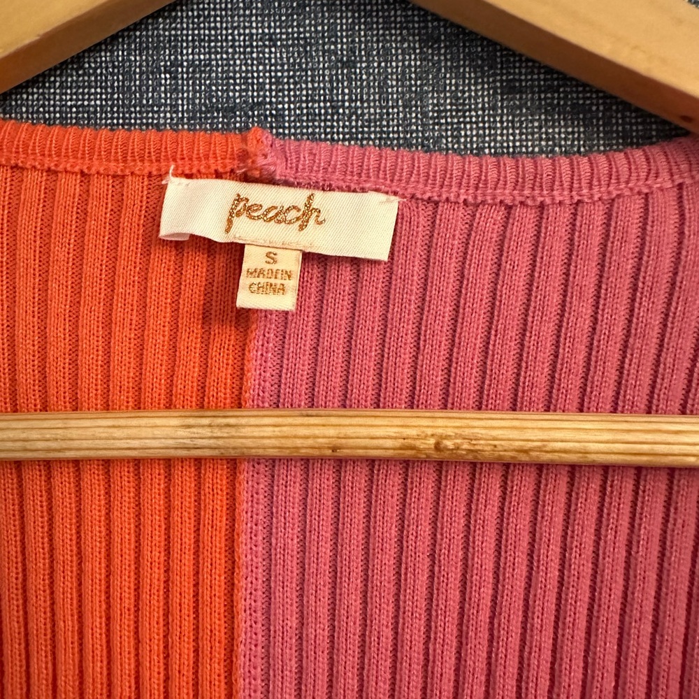 Vibrant Orange and Pink Women's Crop Top - Picture 2 of 4